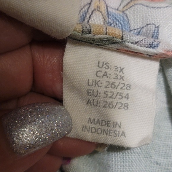 C&C California Tropical Scene Toucan Palm Tree Car Linen Dress Plus Size 3X - Picture 8 of 9